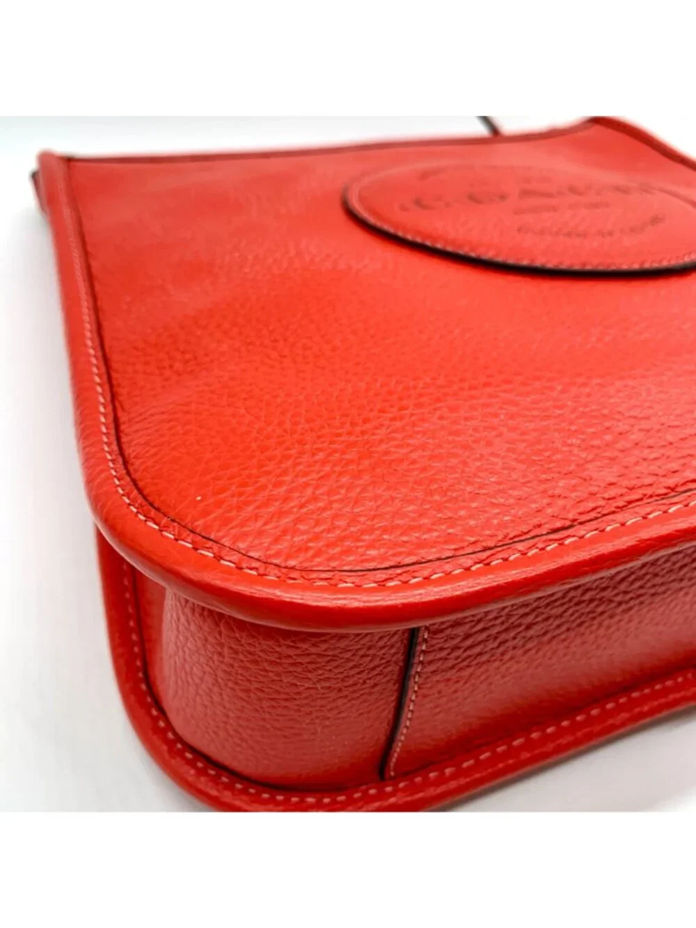 Coach Red Pebbled Leather Dempsey File Bag-CA290